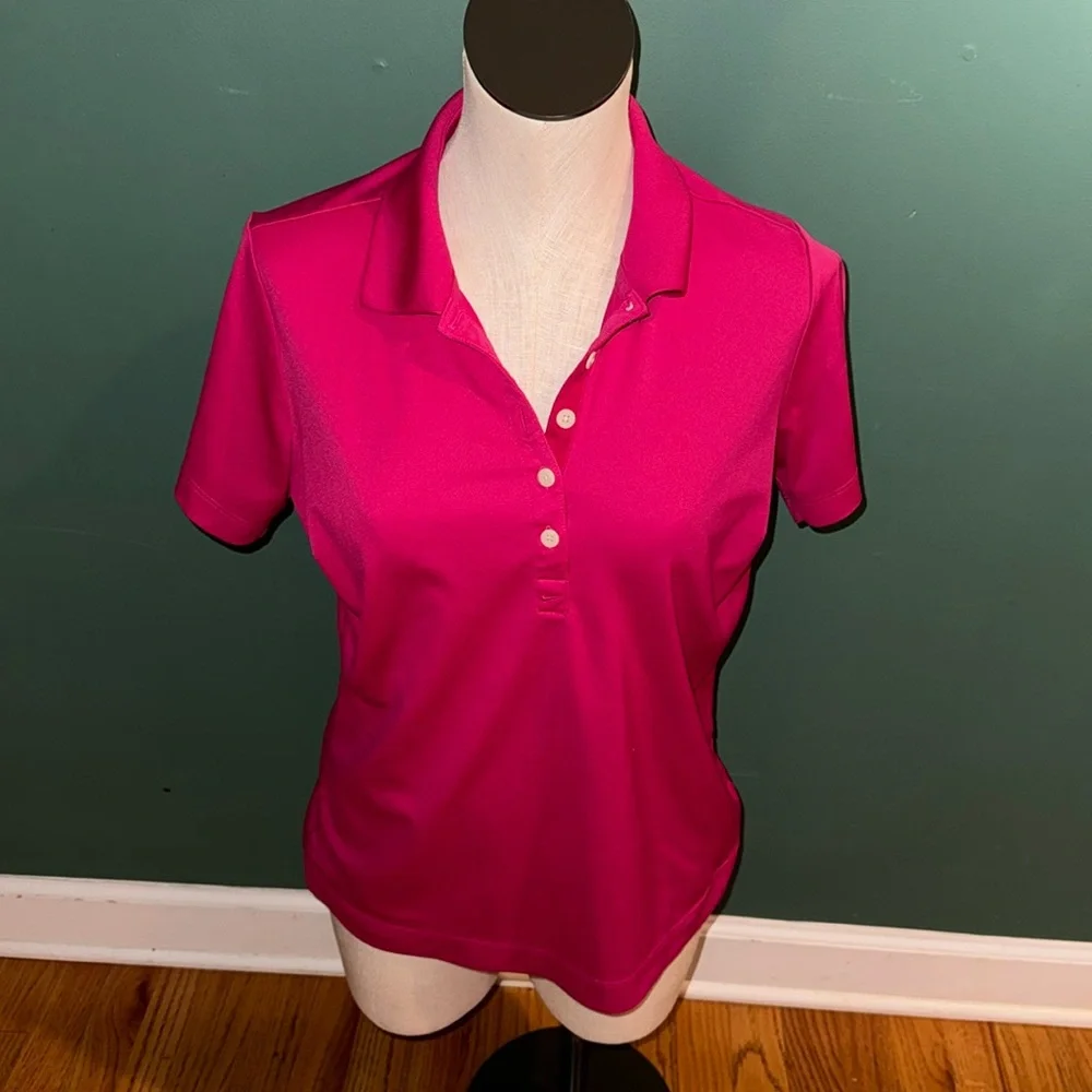 Women’s Nike golf tour performance pink collared shirt.  SZ L‎